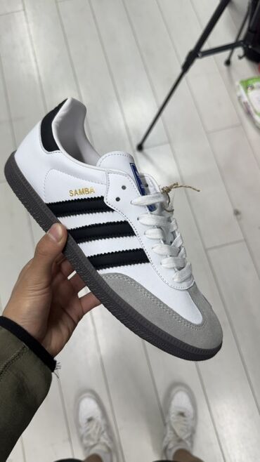 обувь адидас: Эркектердин кроссовкасы, 42, Adidas, Жаңы, түсү - Ак, Өзү алып кетүү, Акылуу жеткирүү