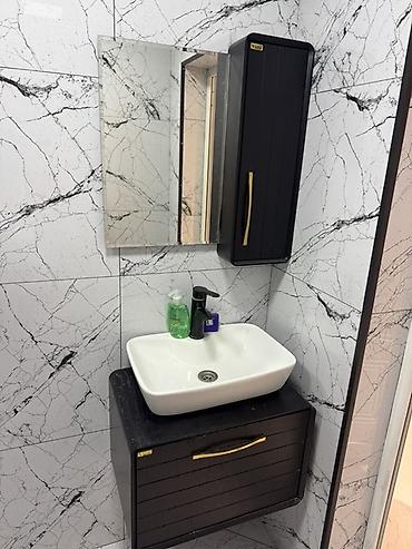 тумба для мойки: Hamam üçün asma mebel dəsti 100azn Tərkib: - Kvadrat formalı divar — 4