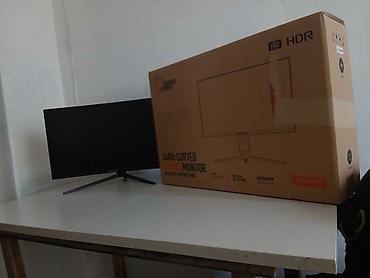 laptop stand: ​"Yeni Prodo 27" 240Hz Curved Gaming Monitor – Qutuda, İstifadə — 4