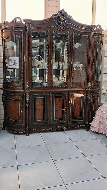 silver kitchen: Спальня и витрина (набор мебели) 1) Двуспальная кровать с мягким — 2