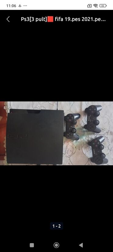 kiraye playstation 3: Ps3[3 pult]🟥 fifa 19.pes 2021.pes 2013.və.s başka bir çox oyunla🟥