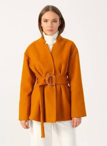 Пальто: Пальто Zara, XS (EU 34), цвет - Оранжевый