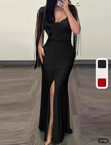 Вечерние платья: Вечернее платье, Коктейльное, Длинная модель, Полиэстер, С рукавами, Один рукав, Все размеры — 6
