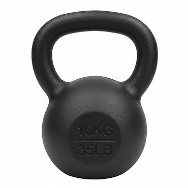 Гири: Гиря чугунная 16 кг (35 lb) - Цельнолитая конструкция из чугуна. - — 1
