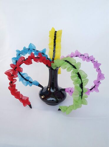 Saç aksesuarları: Zərif daşlarla bəzədilmiş saç lentləri/çarqa - Model: nazik, elastik — 15