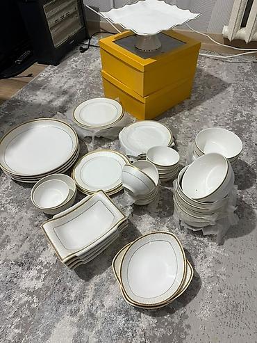 Наборы посуды: Фарфоровый столовый сервиз с золотым кантом 24 персоны Состав и — 6