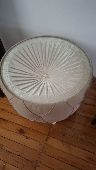 aci badam: Pufik oturacaq, Vеlur parça, rəng - Süd rəngi