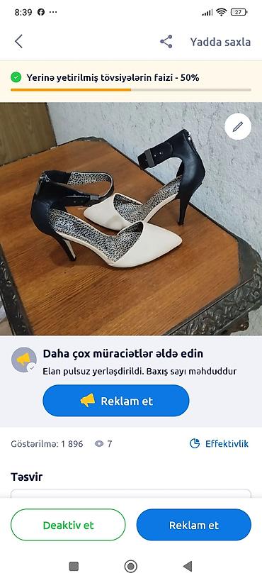 Tuflilər: Qadın yüksək daban ayaqqabı - Model: İki rəngli (ağ burun hissəsi — 1