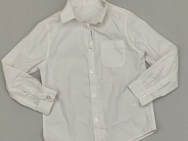 koszula do kolarek: Koszula 5-6 lat, stan - Dobry, wzór - Jednolity kolor, kolor - Biały