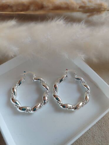 argento felice nakit: Hoop earrings, Material: Silver