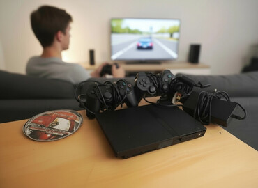 PS2 & PS1 (Sony PlayStation 2 & 1): İdelal vəziyyətdə plastation 2 slim+1konsol+1 adopdor+6 oyun -da lalafo.az — 6 PS2 & PS1 (Sony PlayStation 2 & 1): İdelal vəziyyətdə plastation 2 slim+1konsol+1 adopdor+6 oyun — 6