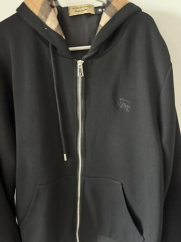 шапка барбери: Мужская толстовка, M, Burberry, Б/у, цвет - Черный, Самовывоз — 1