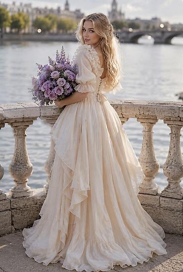 Отдам даром: Платье вечернее в романтическом стиле, цвет шампань - Длина: макси с — 1