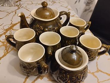 qədimi caydan: Çay dəsti, rəng - Qəhvəyi, Keramika, 6 nəfərlik — 1