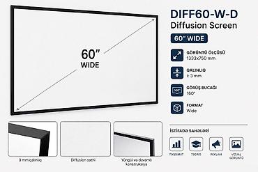 proyektor satisi: Diffusion Screen DIFF60-W-D 60 düym proyektor ekranı 🟢 Rəsmi iş yeri — 1
