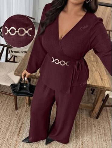 Kompleti: 🌟Damski dvodelni komplet – elegantni blejzer na preklop i široke — 4