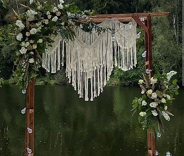 Digər ev dekoru: Makrame divar bəzəyi – əl işidir - Material: 100% pambıq iplər, taxta — 16