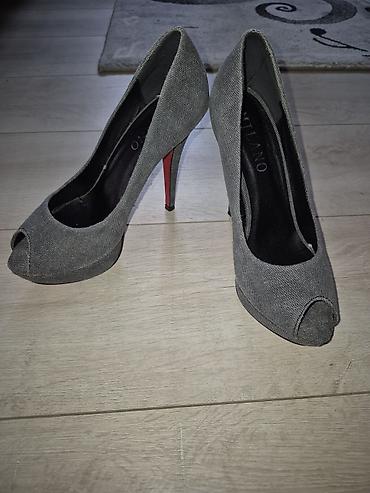bele patike 36: Sive ženske salonke s otvorenim prstima (peep toe) – Milano - — 1