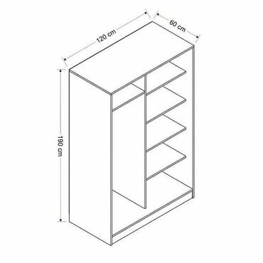 Dolablar: Yeni, Açılan, 2 qapılı Düz dolab, Qarderob, paltar dolabı — 2