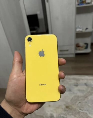раскладные кнопочные телефоны: IPhone Xr, Колдонулган, 128 ГБ, Сары, Каптама, 79 %