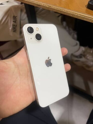 Apple iPhone: IPhone 13, 128 GB, White Titanium, Simsiz şarj, Face ID, Sənədlərlə