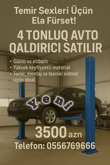 Avtoservis avadanlıqları: Avto qaldırıcı 
yenidir, istifadə edilməyib.
4 tonluq