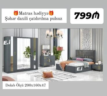 İkinəfərlik çarpayı, Dolab, 2 tumba, Termo, Yeni
