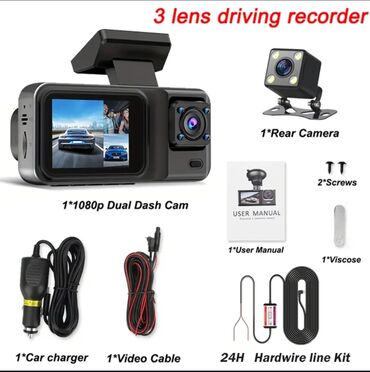 3 kameralı videoregistrator: Videoreqistratorlar, Yeni, Ödənişli çatdırılma, Rayonlara çatdırılma