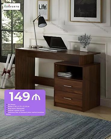 masa ders: Düz masa, Stulsuz, Polkalı, Siyirməli, Teksturalı laminat — 1
