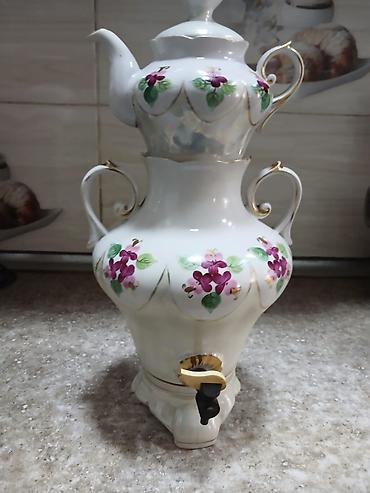 caydan caynik: Çay dəsti, rəng - Ağ, Farfor — 1