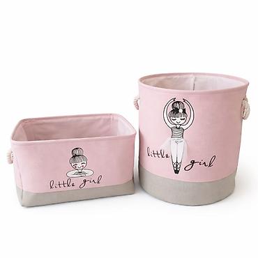 Другой текстиль: Комплект текстильных корзин для хранения (2 шт.) Удобно для — 4