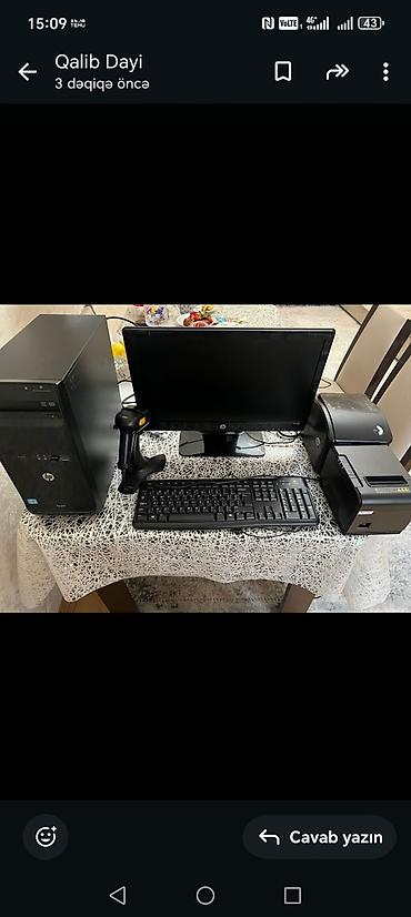 termal printer: POS komplekti – mağaza/kassa sistemi üçün Tərkib: - HP stolüstü — 1