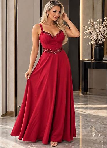 sandale h and m: Duga svečana haljina sa naramenicama i A-krojem - Elegantna dužina do — 1