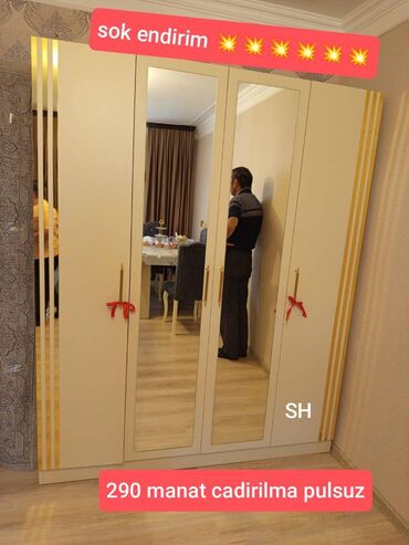 metbex divar kagizlari: Yeni, Açılan, 4 qapılı Düz dolab, Qarderob, paltar dolabı, Azərbaycan