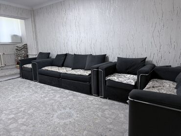 стулья секционные 3 х местные цена: Комплект мягкой мебели, Б/у, цвет - Серый