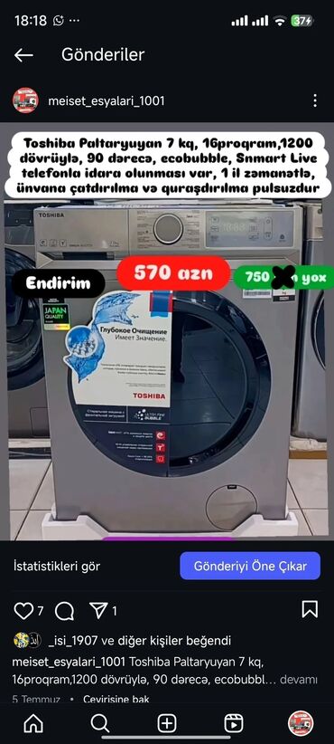 Paltaryuyan maşınlar: Paltaryuyan Anbardan satiş.Qimətlər aşagida qeyd olunub.Ünvana — 95