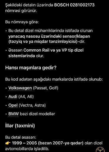 opel muhərriki: Məhsul: BOSCH 0281002173 yanacaq nasosu üzərində sensor/klapan (təzyiq — 4