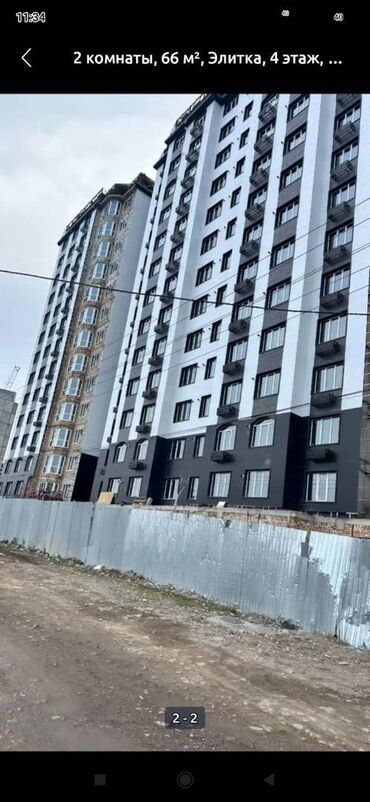 Продажа квартир: 2 комнаты, 66 м², Элитка, 6 этаж, ПСО (под самоотделку)