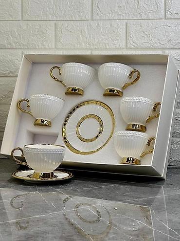 çay servis: Çay dəsti, rəng - Ağ, Farfor, 6 nəfərlik — 2