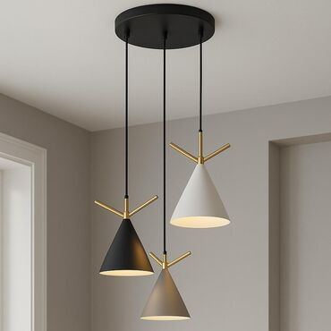 Ev saatları: Çılçıraq, 3 lampa, Metal