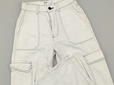 białe eleganckie bluzki: Jeans, Bershka, 2XS (EU 32), condition - Good