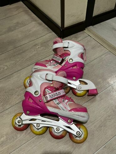 купить лыжи с ботинками: Ролики! Роликовые коньки! Детские, розовые, девочковые размер 35-38, в