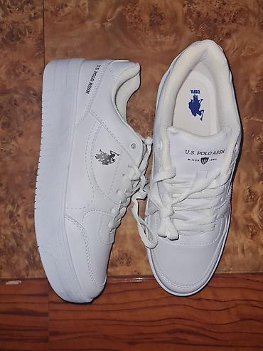 ağ krasofka: U.S. Polo Assn. ağ idman ayaqqabısı - Rəng: tam ağ - Brend detalları — 3