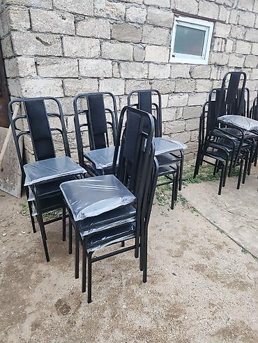 kafe stullari: Metall çərçivəli yığılabilən stullar - Rəng: qara (oturacaq və bel — 3