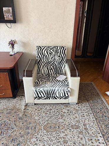 kresli: Zebra naxışlı Divan ve 2 kreslo. Ucude acilib yataq olur. 20 yanvara — 2