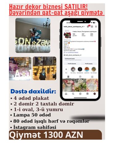 Тарелки: Hazır dekor biznesi paketi Tədbir bəzəkləri üçün tam dəst satılır