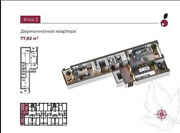 2 8: 2 комнаты, 75 м², парк Фучика Элитка, 2 этаж, ПСО (под самоотделку) — 4