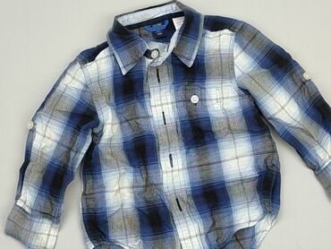 beżowa koszula w kratę: Koszula 1.5-2 lat, stan - Dobry, wzór - Kratka, kolor - Niebieski