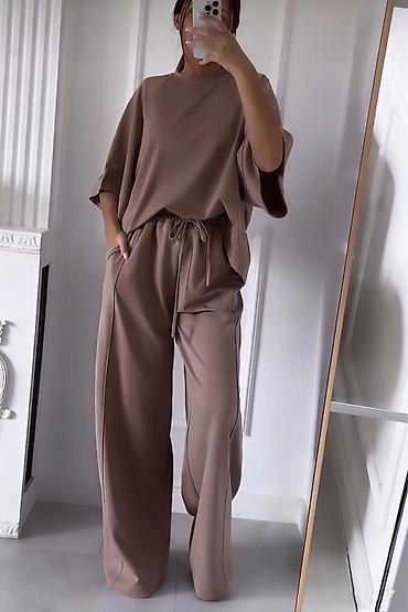 Kompleti: 💫Topkomplet – široke pantalone i oversize majica kratkih rukava ✅3200 — 9