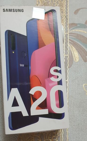 samsung edge: Samsung A20s, 32 ГБ, цвет - Голубой, Сенсорный, Отпечаток пальца, Две SIM карты
